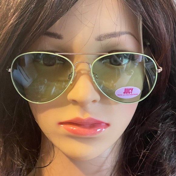 JUICY COUTURE Tony Sunglasses In Shiny Gold-Green 58-17-145 Unisex - Picture 1 of 12